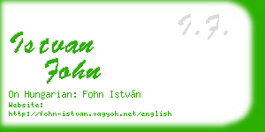 istvan fohn business card